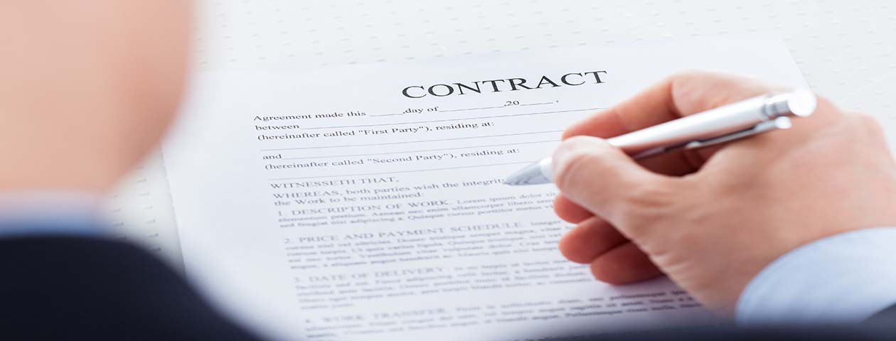 contract and a pen