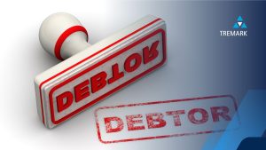 a red stamp containing the word 'debtor', demonstrating how to serve a statutory demand